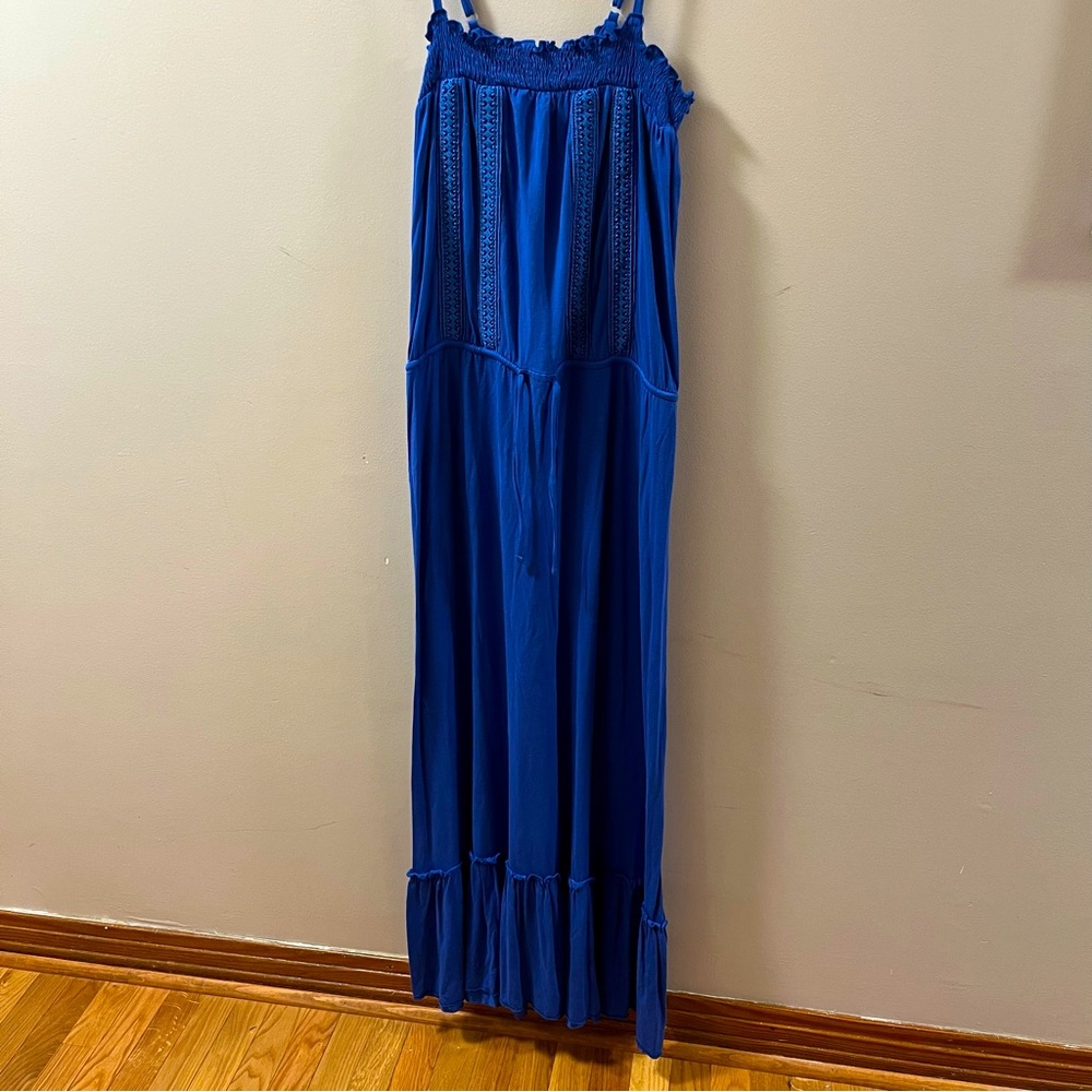 Stile Benneton Blue Summer Dress Spaghetti Straps Size S